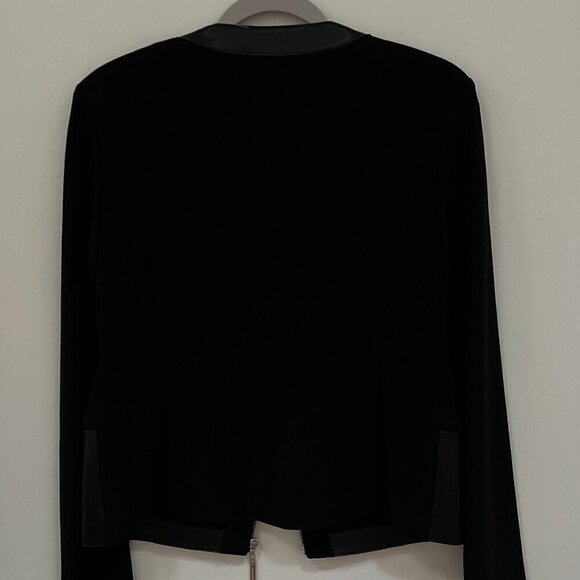 JOSEPH RIBKOFF Black Faux Leather Jacket Style 233240 Size 8 - Picture 8 of 8